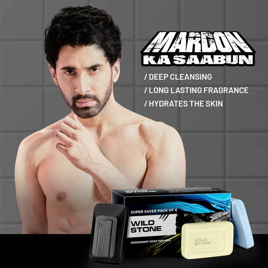 Wild Stone Soap Combo for Men Icy Fresh Charcoal Cleanse and Citrus Burst