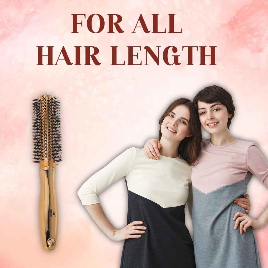 Bronson Professional Golden Round Hair Brush For Adding Quick Curls, Volume And Waves In Hair