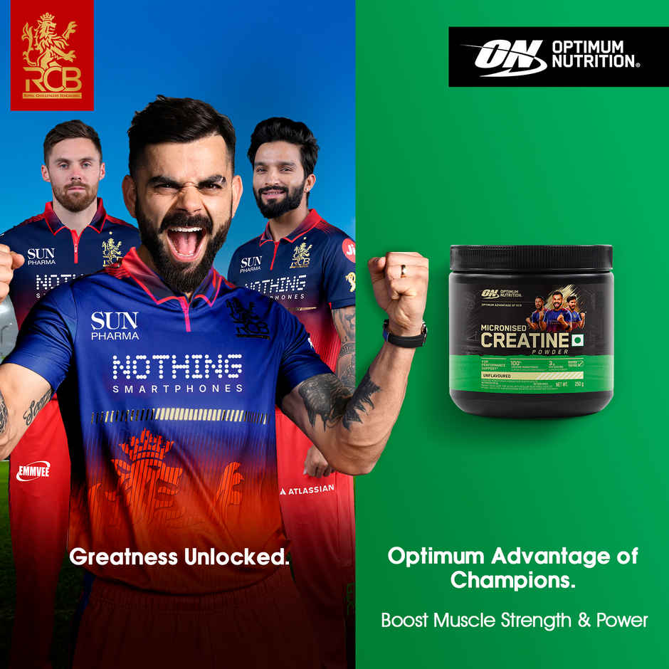 Optimum Nutrition Micronised Creatine Powder Unflavored (250g) & Boldfit Spider Gym Shaker Bottle (1pc) Combo