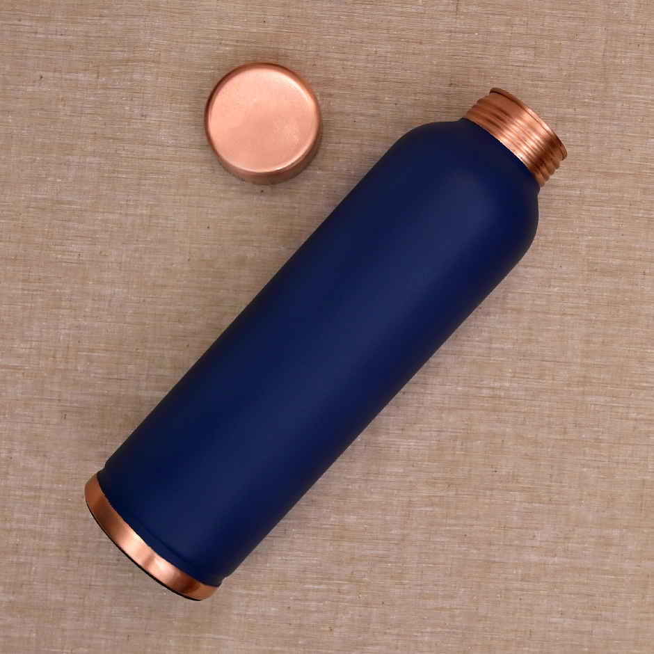 OGGN Copper Water Bottle For Daily & Office Use 950 ml, Blue |Pure Copper