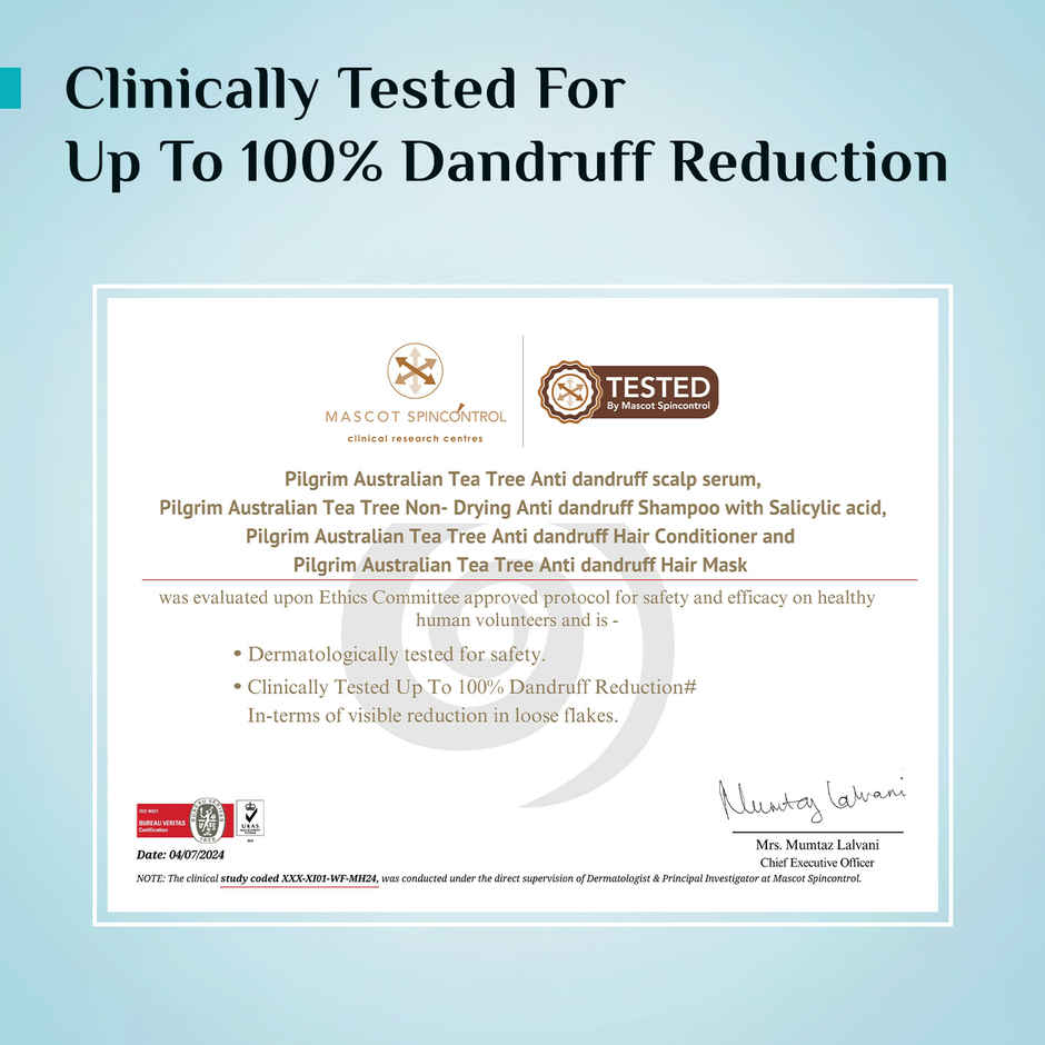 Pilgrim Tea Tree Non-Drying Anti-Dandruff Shampoo Helps remove Dandruff for Men & Women