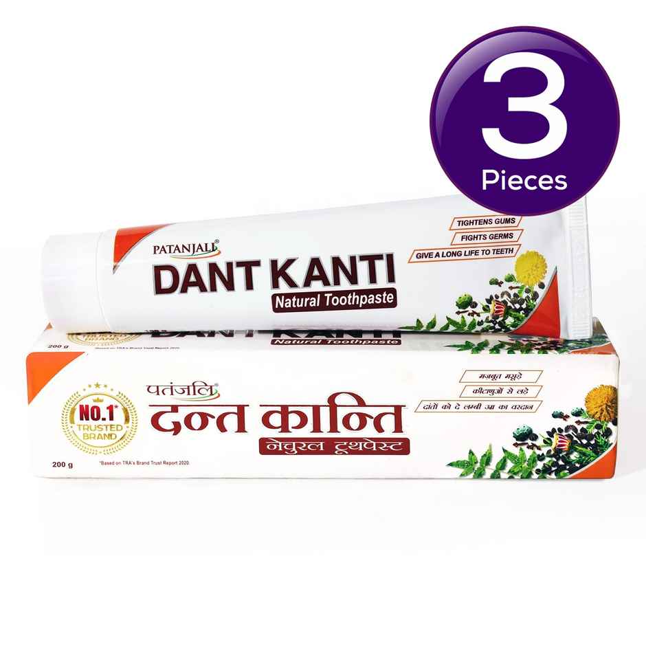 Patanjali Dant Kanti Natural Toothpaste Teeth Cleansers Paste For Strong Teeth and Gums Combo