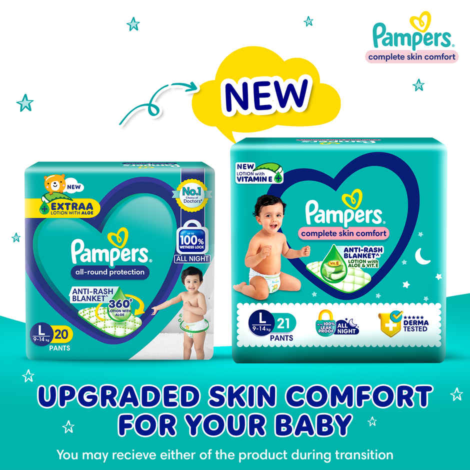 Pampers All Round Protection Baby Diapers | Pant Style | L | 21 pcs