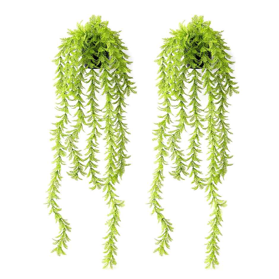 TIED RIBBONS Hanging Ferns Artificial Plant With Pot