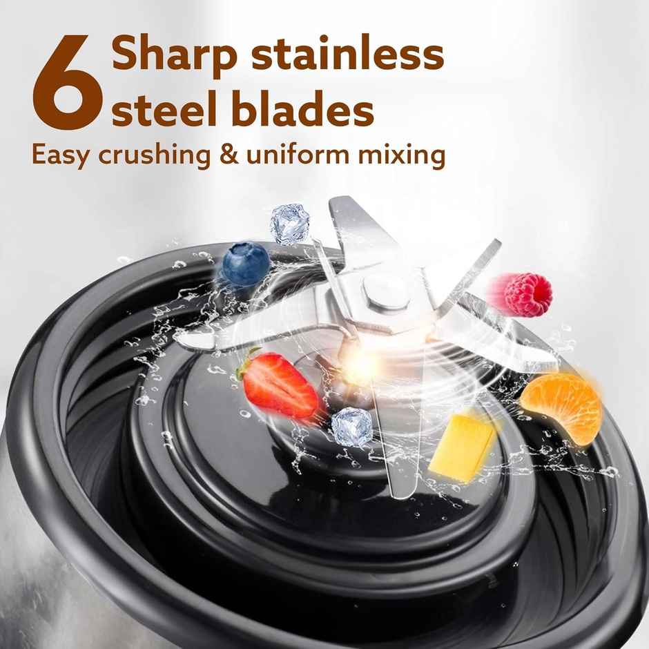 Agaro Galaxy Portable Blender Juicer & Mixer For Juices, Smoothies & Shakes | 126W | 450 ml - Black