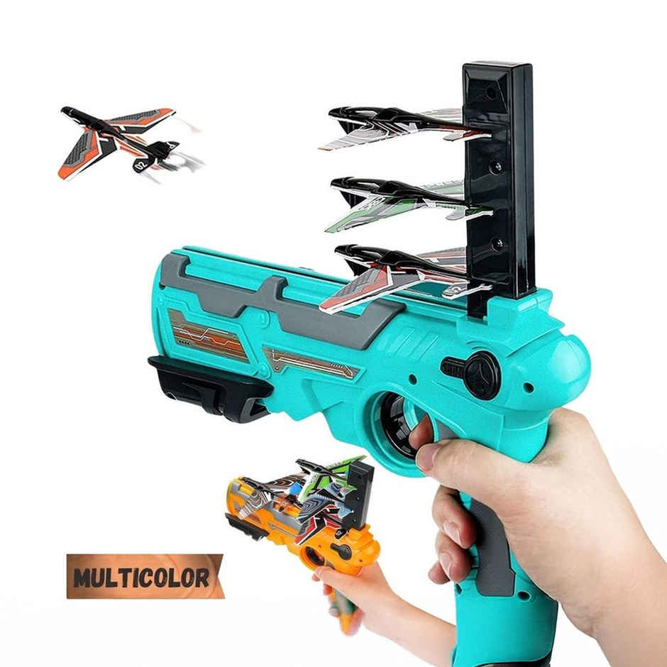 Fablue Airplane Launcher Gun Toy for Kids with Foam Glider Planes - Toy Gun for Kids - Multicolor