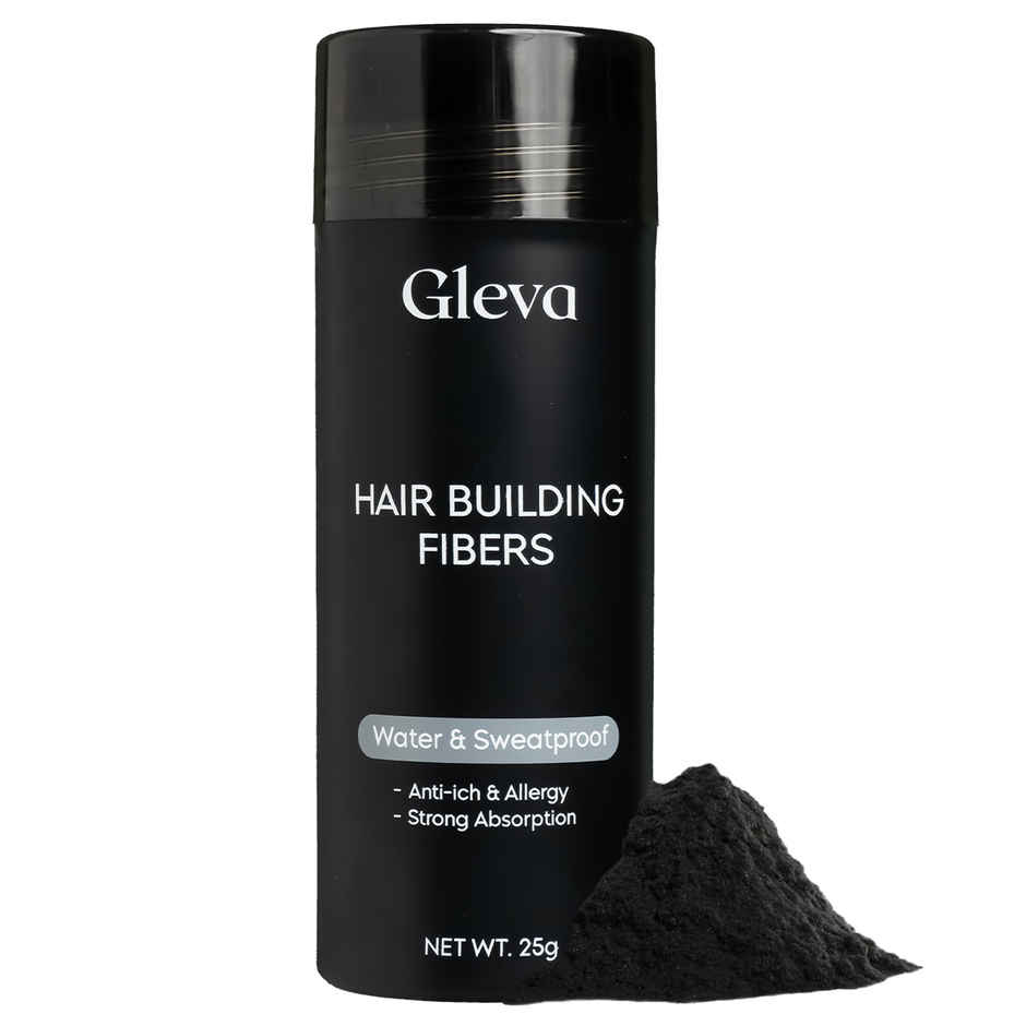 Gleva Hair Building Fibres Hair Powder | Black