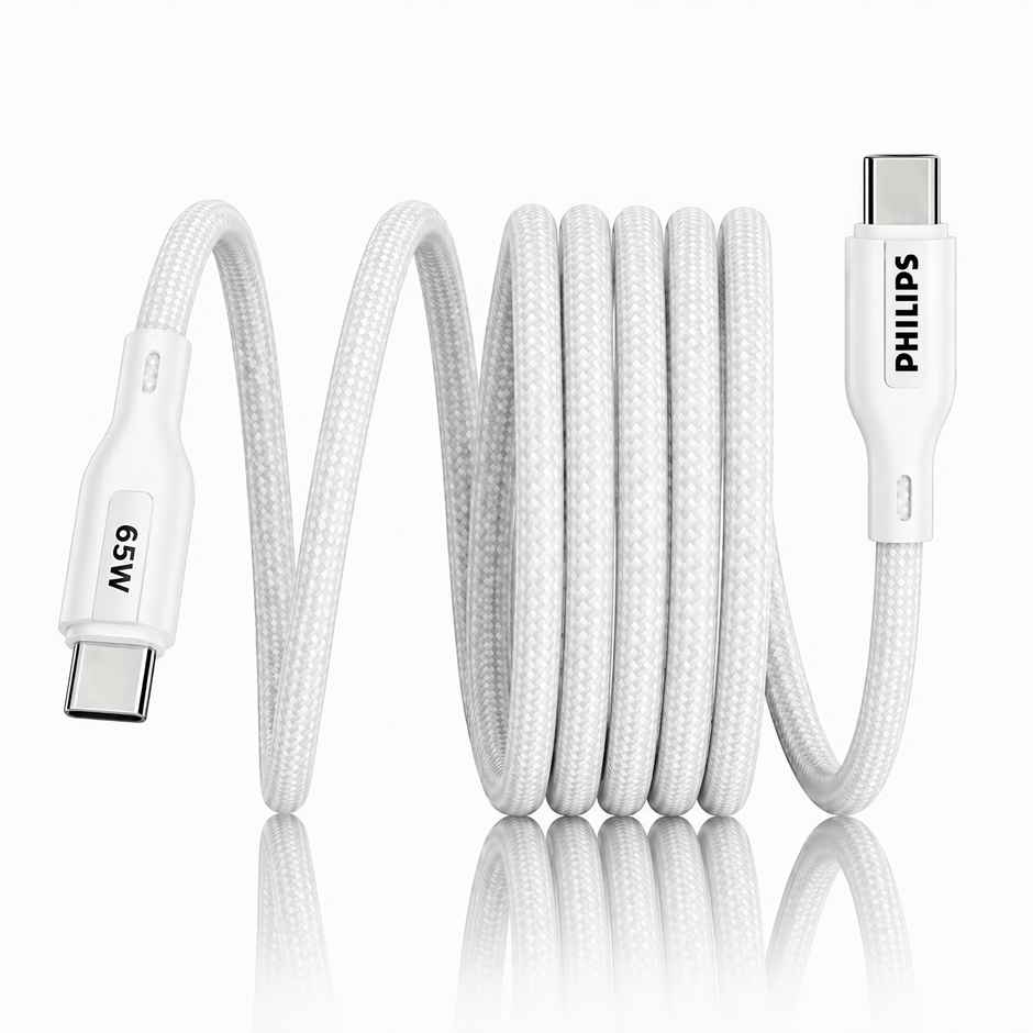 Philips DLC4130CW/94 65W USB Type-C to Type-C Fast Charging Cable | Nylon Braided | 1m
