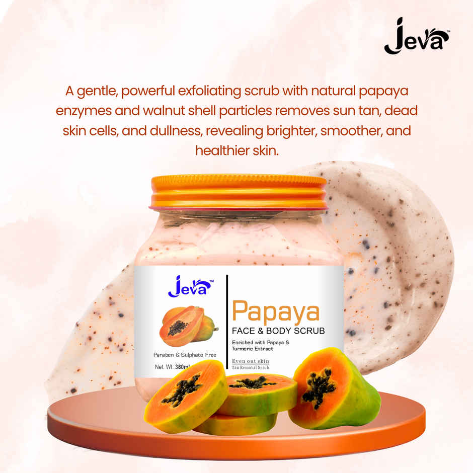 Jeva Papaya Tan Removal Scrub | Brightening & Smoothening