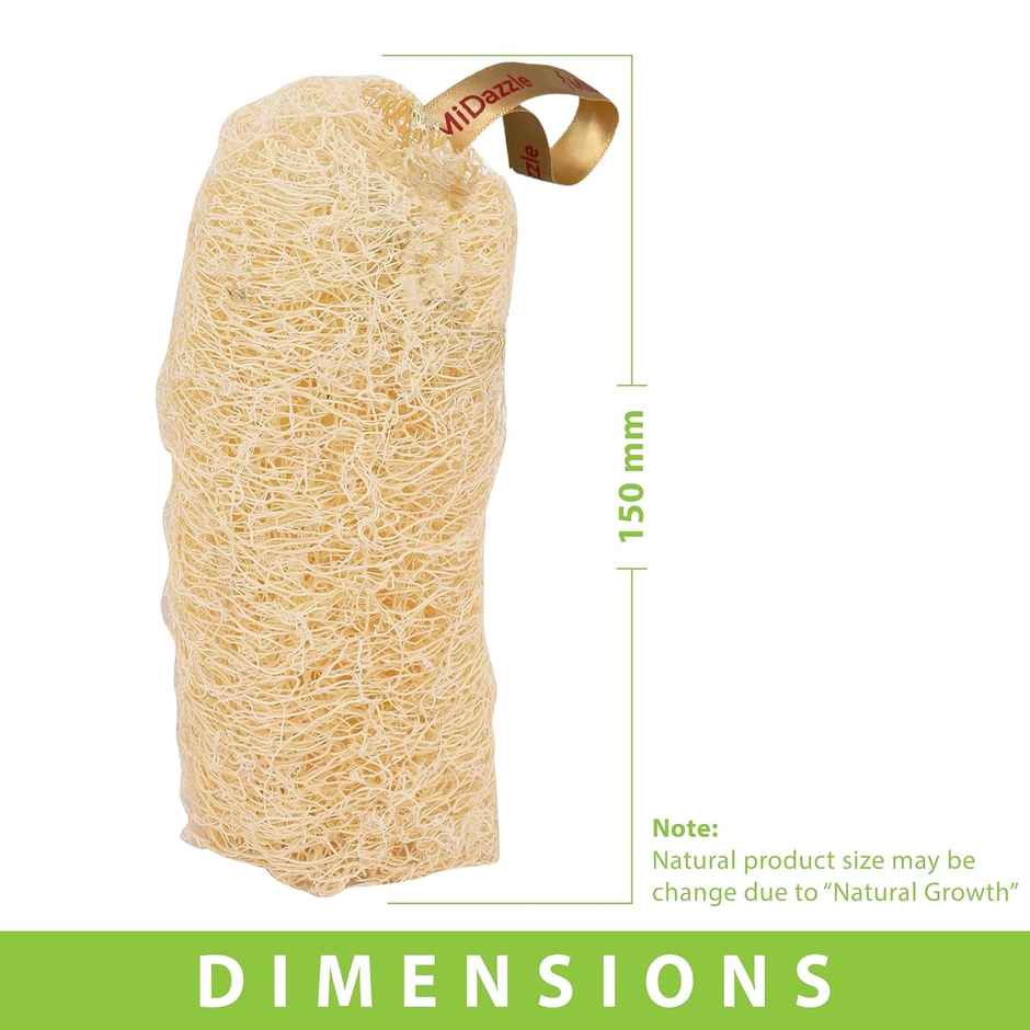 Midazzle 100% Natural Body Scrubber Organic Loofah for Bathing | Long | MIOL6101