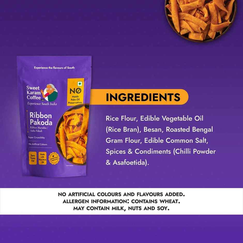 Sweet Karam Coffee Ribbon Pakoda (Murukku /Chakli) - Namkeen Snacks