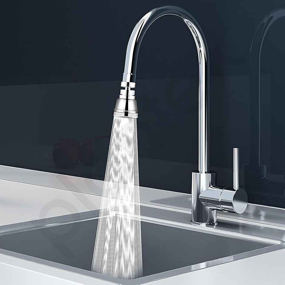Plantex Brass Tap Extender for Kitchen Sink with 360 Degree Swivel and 3 Modes - Chrome Finish