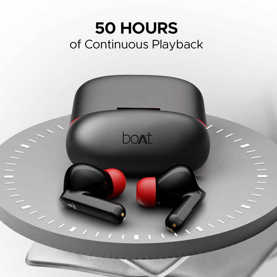 boAt Airdopes Ultra Plus TWS Earbuds w/ 50H Playtime, 4-Mic ENx Tech & ASAP Charge (Active Black)
