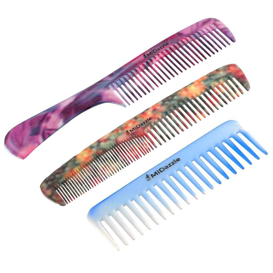 Midazzle Daily Comb | Assorted Colors Set of - 3 Multicolor |MIDC2705