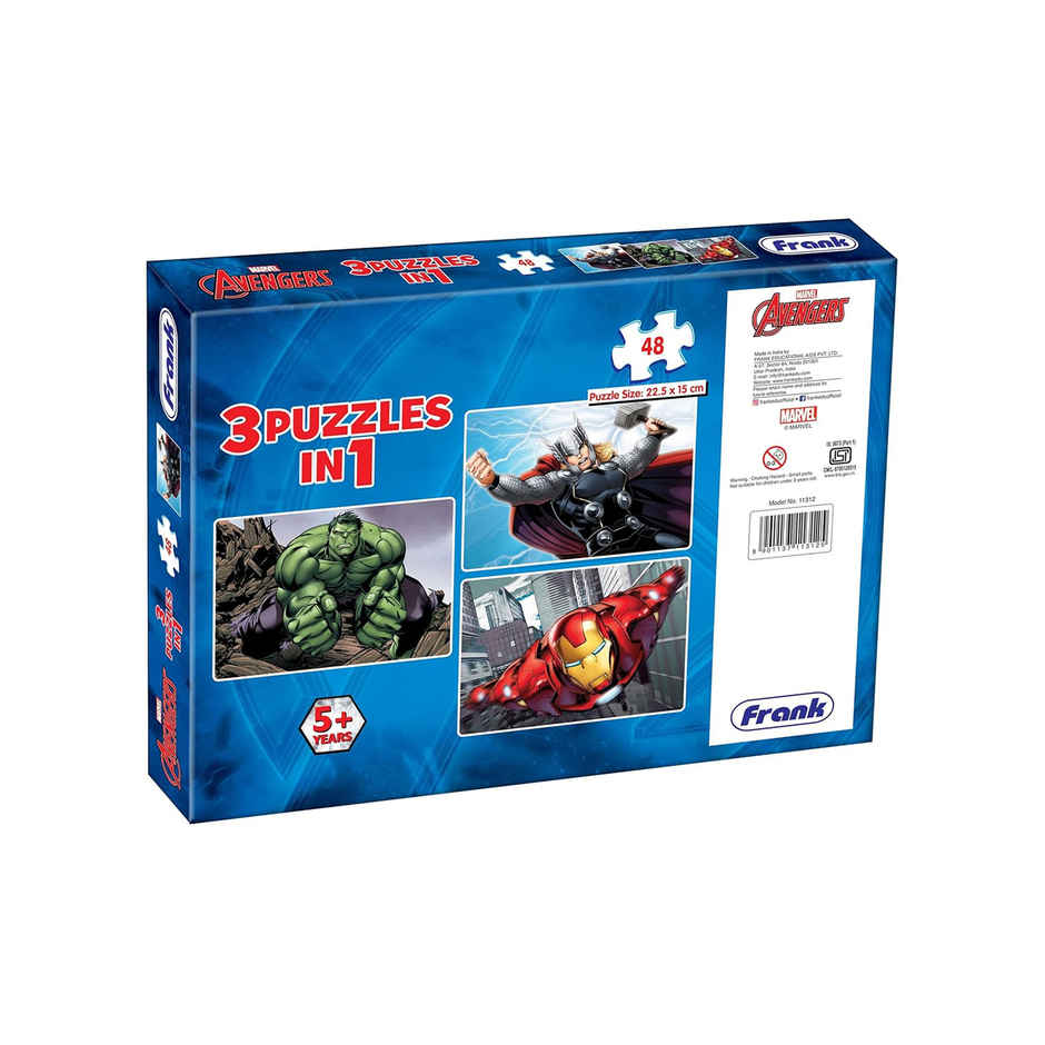Frank Avengers Assemble - 3 In 1 Puzzle - 48 Pieces Each