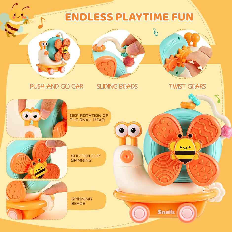 Webby Windmill Snail Toy Friction Car with Spinner