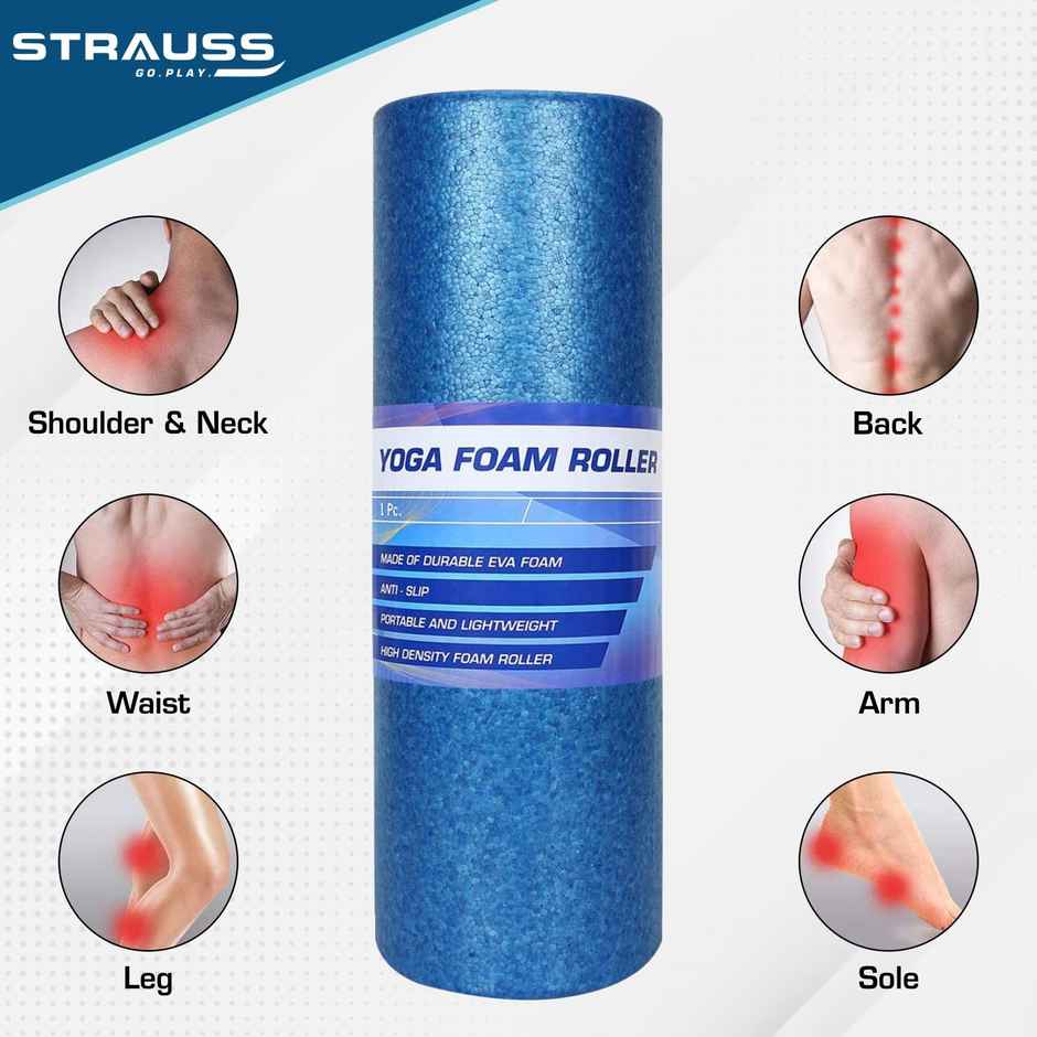 Strauss High Density Foam Roller | 45 Cm | Blue