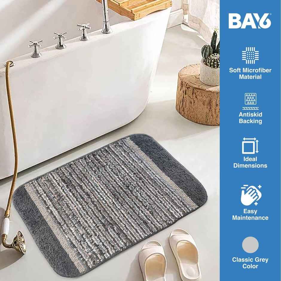 BAY6 Timmy Microfiber Antiskid Bath Mat Set | 38 x 58 cm - Grey