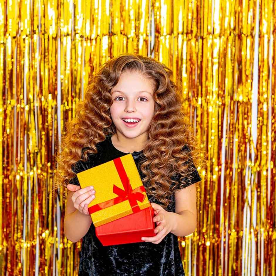 Golden Foil Curtain | Pack of 2 | Party Propz