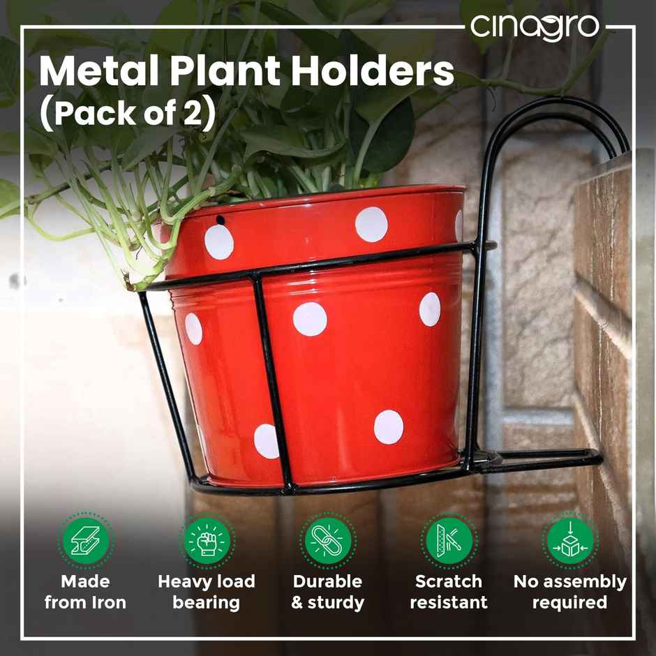 Cinagro Gardening Metal Hanging Planters - Hanging Haven - 2 Pack