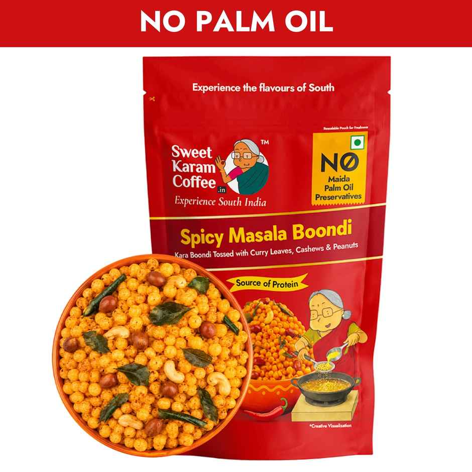 Sweet Karam Coffee Spicy Masala Boondi Namkeen | No Palm Oil