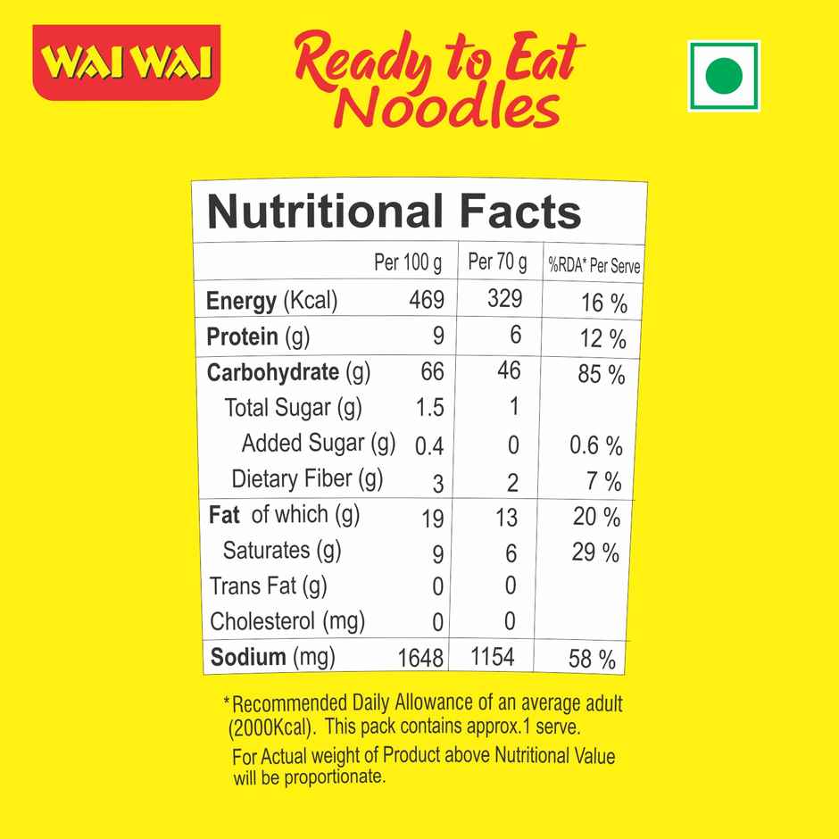 Wai Wai Xpress Ready To Eat Cup Noodles Veg Masala