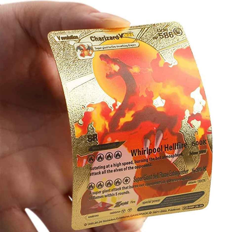 Awestuffs Pokemon Gold Foil Card Assorted Cards TCG Deck Box V Series Cards