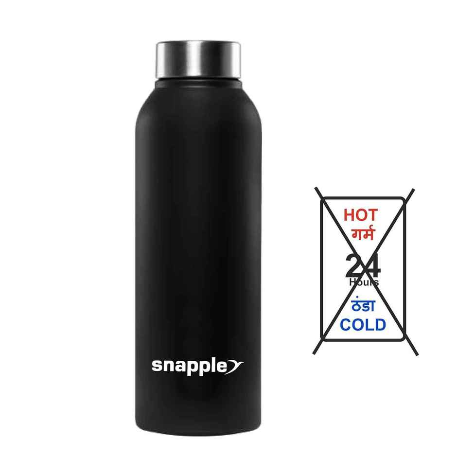 Snapple Stainless Steel Mist Single Wall Fridge Bottle | Black | 1 L