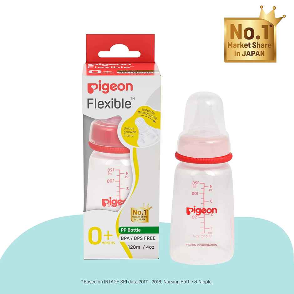 Pigeon Peristaltic Nursing Bottle Kpp 120Ml (Red) Nipple S
