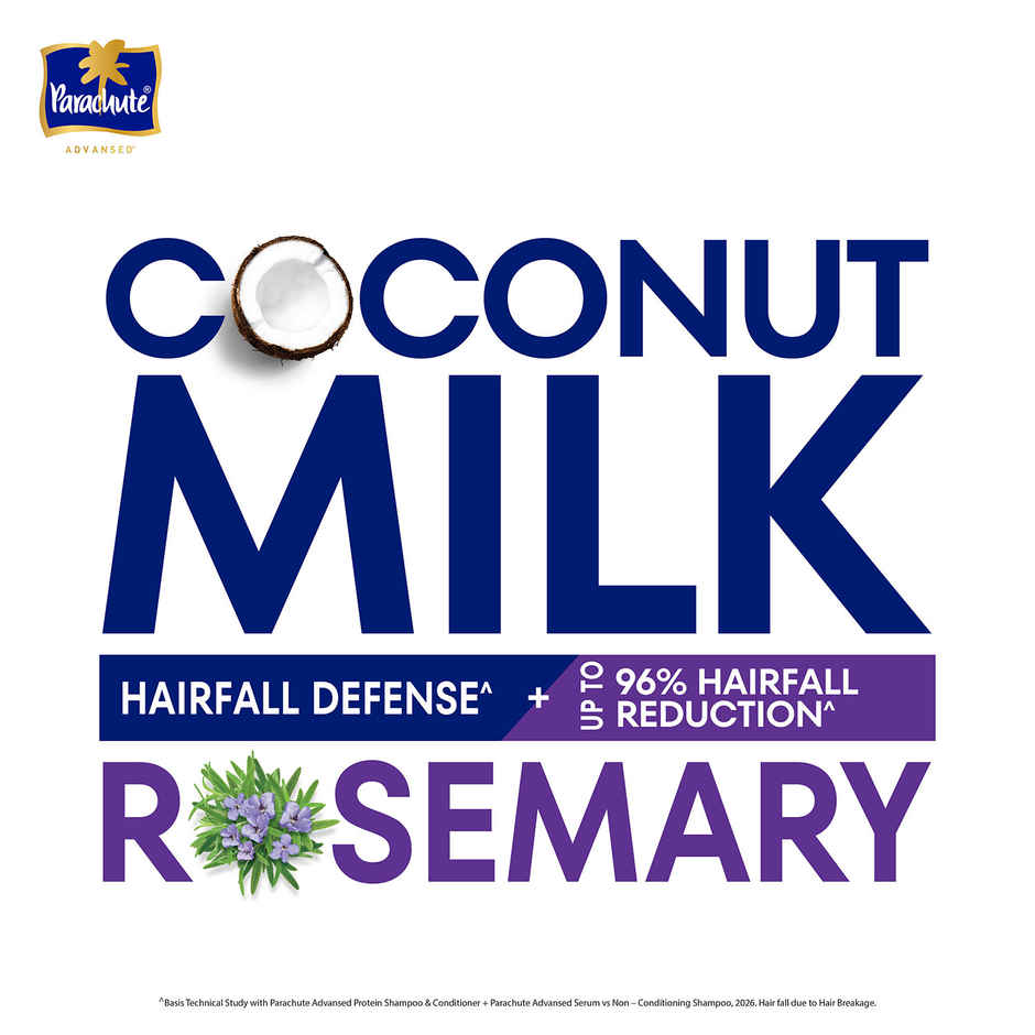 Parachute Advansed Hair Fall Defense Protein Shampoo| Coconut Milk & Rosemary