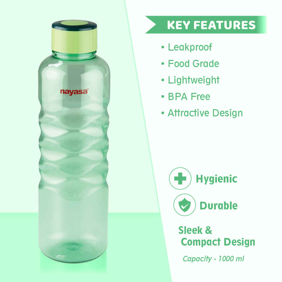 Nayasa Revello Water Bottle | Green - 1 L