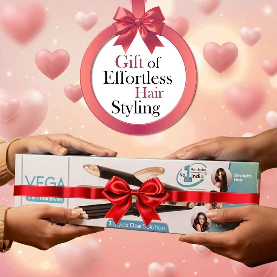 Vega 3 in 1 Hair Styler Straightener, Curler and Crimper for Women, Multi Hair Styler (VHSCC-01)