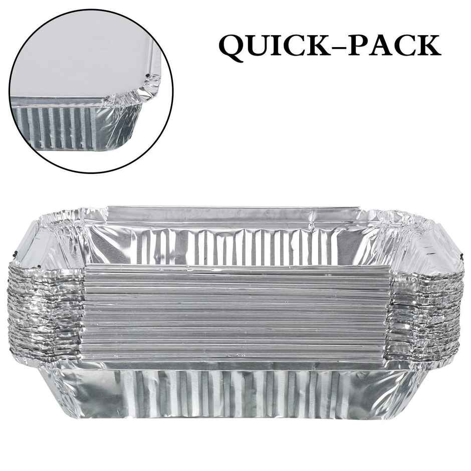 Disposable Aluminium Container With Lid | Pack Of 25 | 450 ml | Tempware