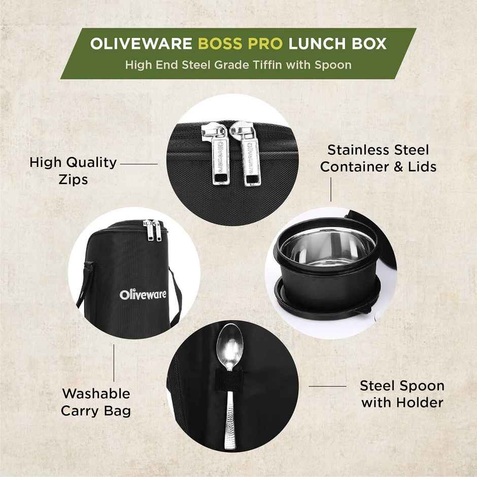 Oliveware Boss Pro Lunch Box - Black