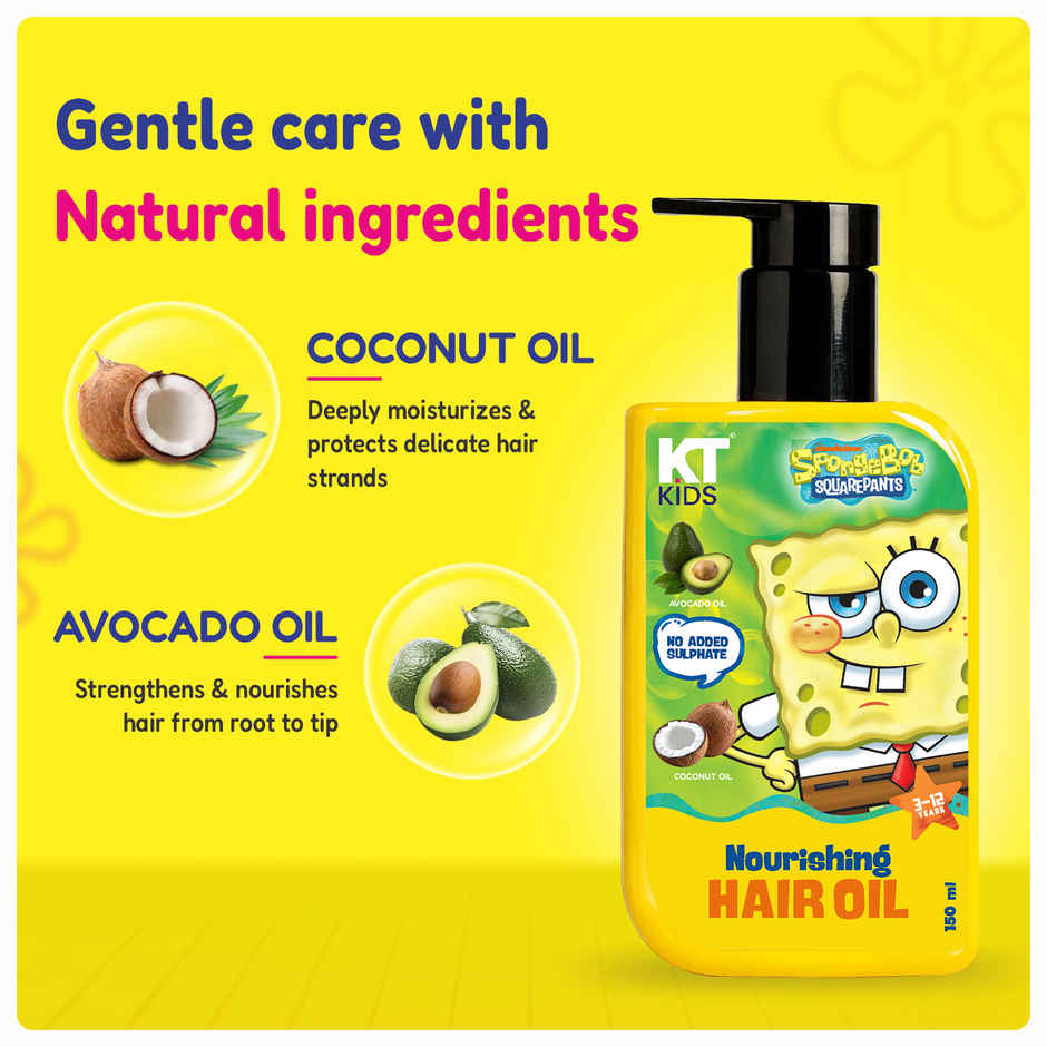 KT Kids Nourishing Hair Oil | Healthy Hair Care with Coconut & Avocado Oil