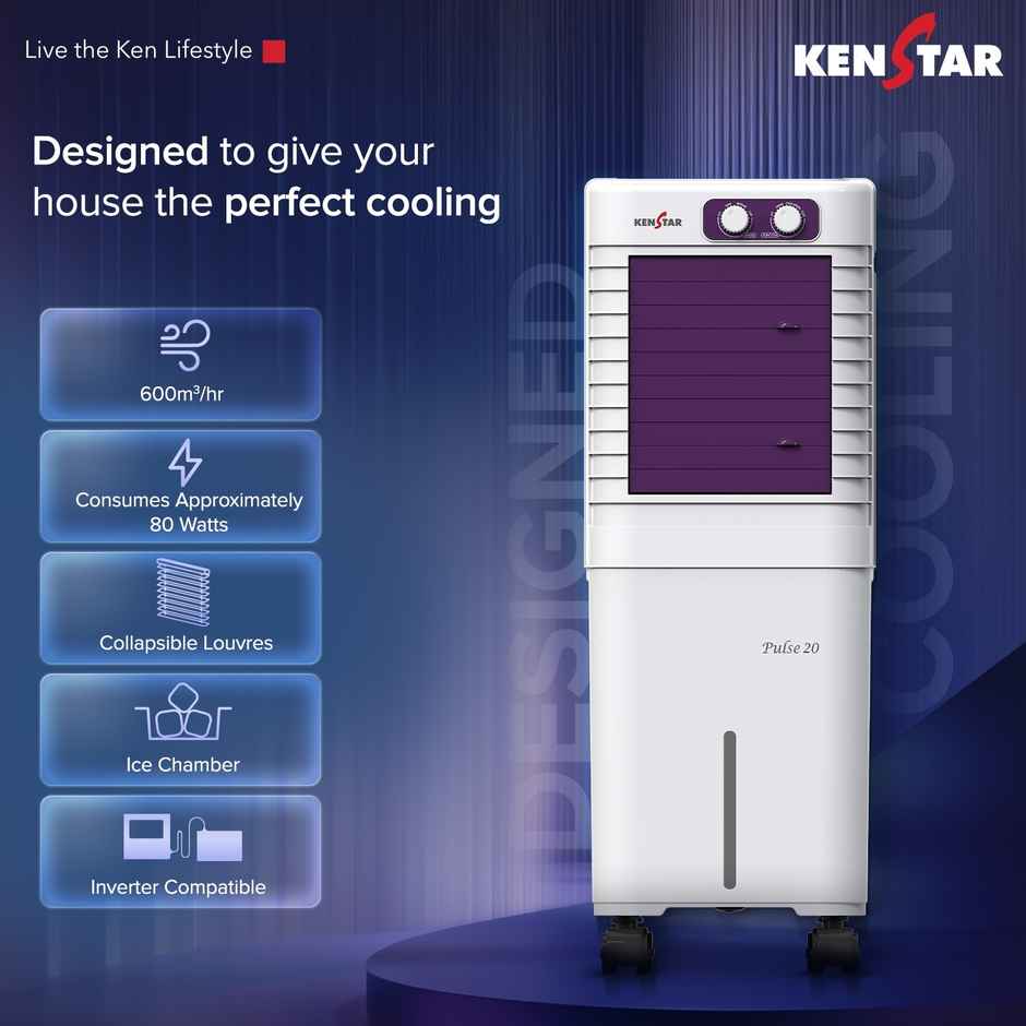 Kenstar Pulse HC 20 Table Top Air Cooler With Honeycomb Cooling And Ice Chamber | 20 L
