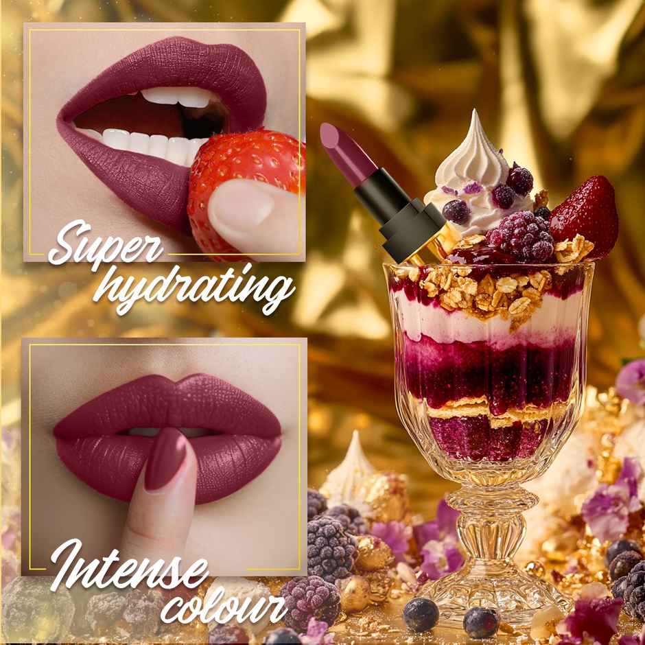 Faces Canada Comfy Matte Velvet Touch Lipstick - Acai Parfait 12, 4.2 g | 8Hr Stay | Intense Color