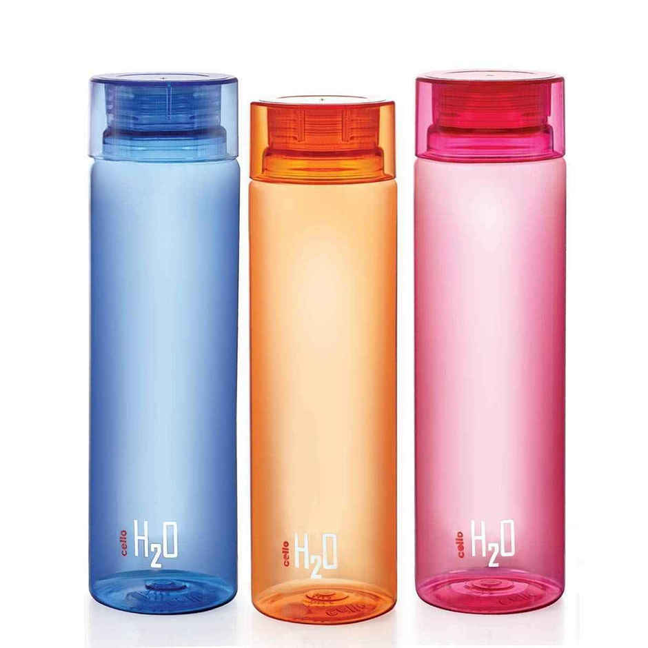 Cello H2O Plastic Bottles | Blue, Black, Pink | 1 L Each