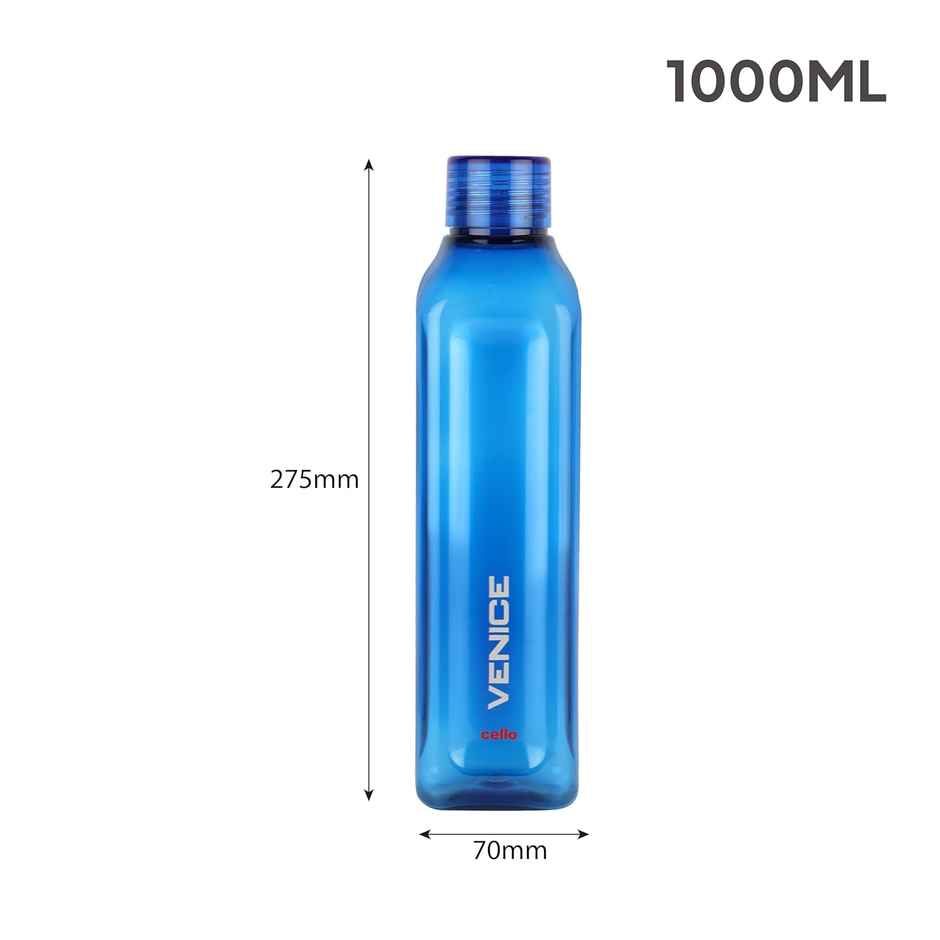 Cello Plastic Venice Water Bottle | 1 L | Assorted