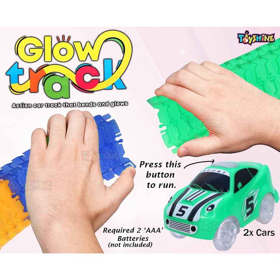 Toyshine 238 Pcs Glow Track Set with 2 LED Cars - Assorted