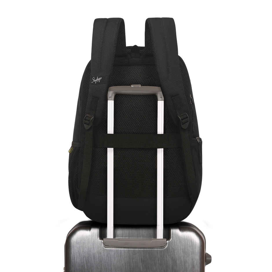 Skybags Unisex Solid Polyester 16 L Top Handle Laptop Backpack | Black - 15.6 Inches