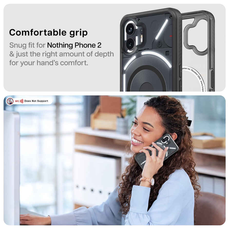 Kapaver Nothing Phone 2 Back Cover Case | Mag X - Smoke Black