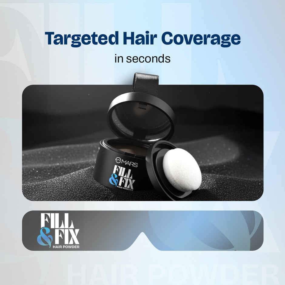 Mars Cosmetics Fill & Fix Hair Powder with Mirror & Puff | Black