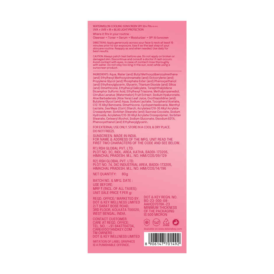 Dot & Key Watermelon Hyaluronic Cooling Sunscreen SPF 50 PA+++