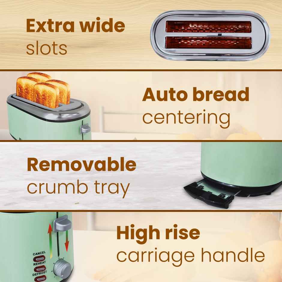 Agaro Royal 4 Slice Stainless Steel Pop Up Toaster