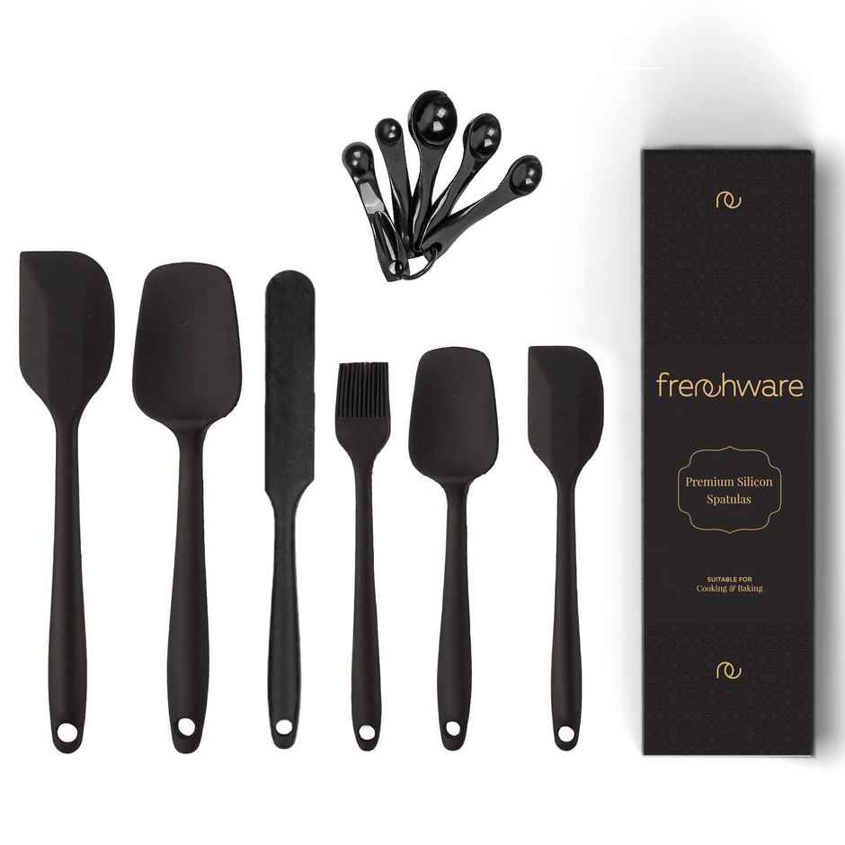 Frenchware Non-Stick Silicone Spatulas - Heat-Resistant, Food-Grade & BPA-Free - Black