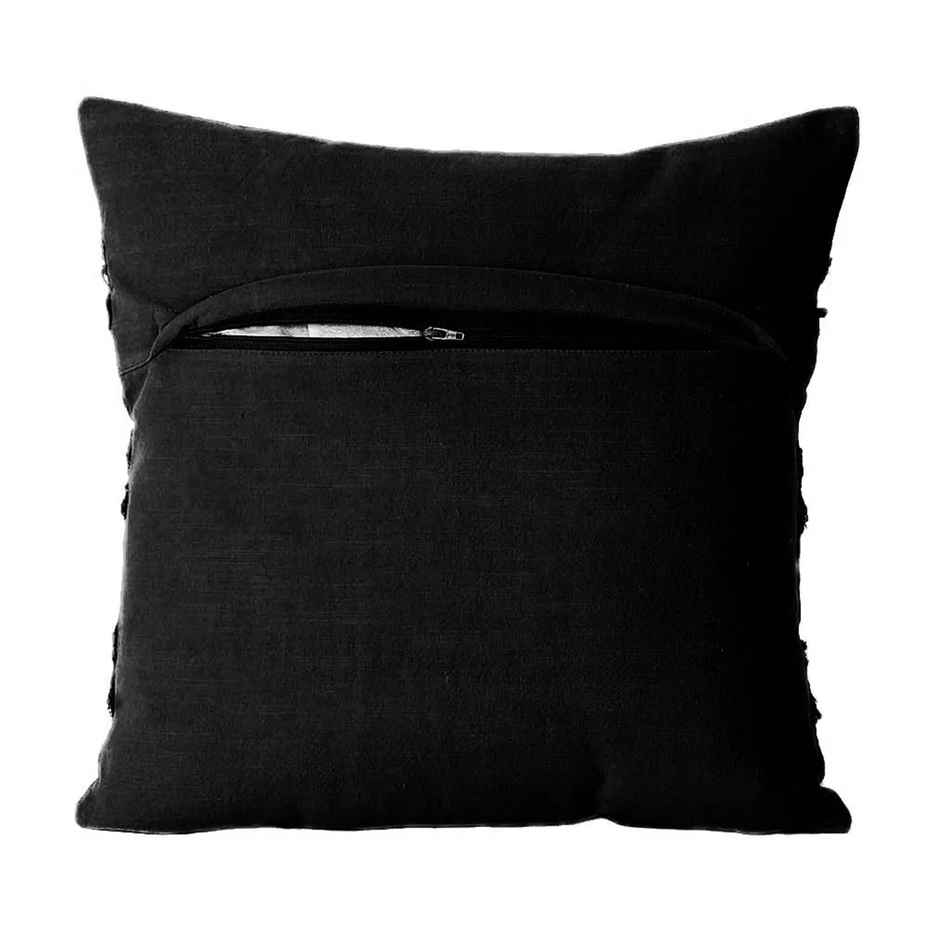 Bianca Decorative Hand Loom Cotton Jute Cushion Covers | 16 X16 Size | Abstract White