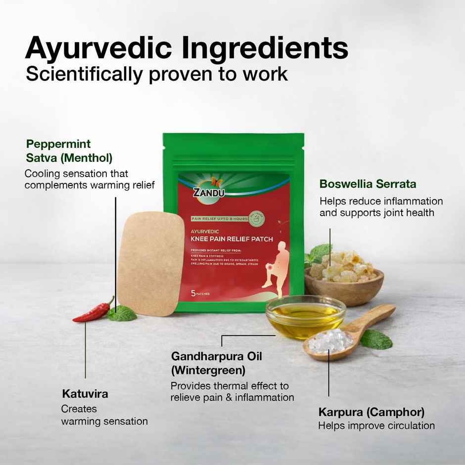 Zandu Ayurvedic Knee Pain Relief Patch (Pack of 5 patches)