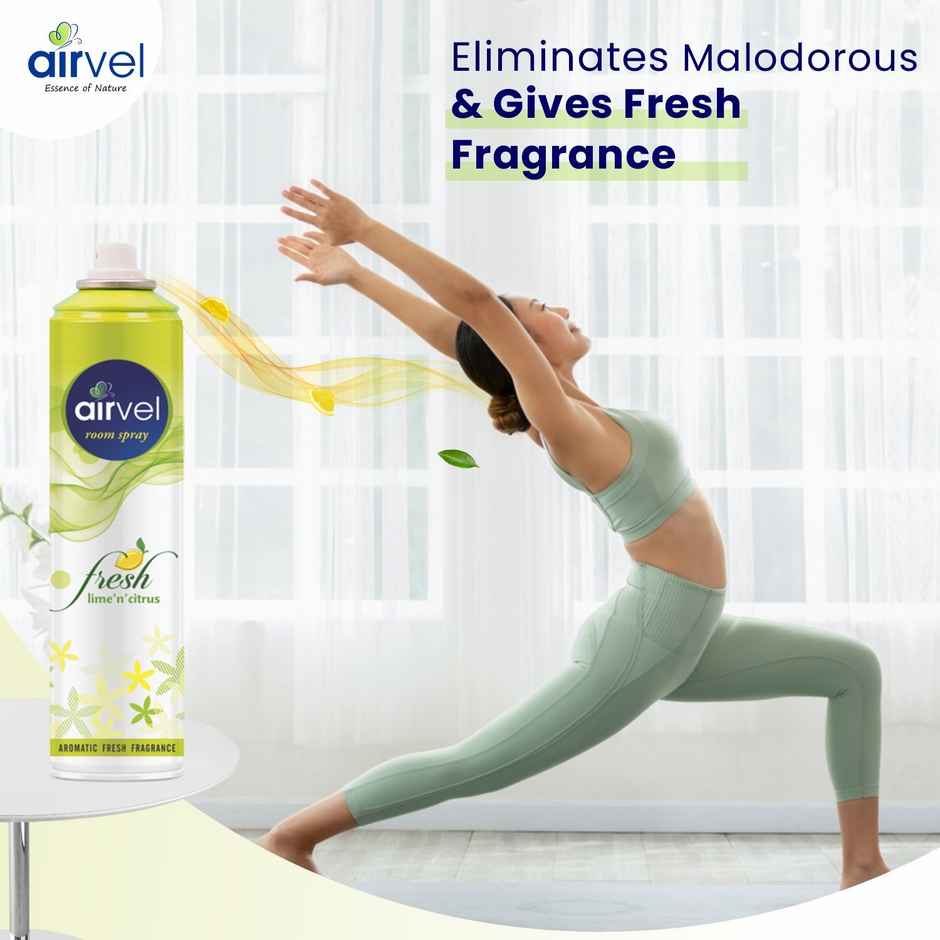 Airvel Citrus Lemon Air Freshener Spray | Long-Lasting Freshness | Odor Control