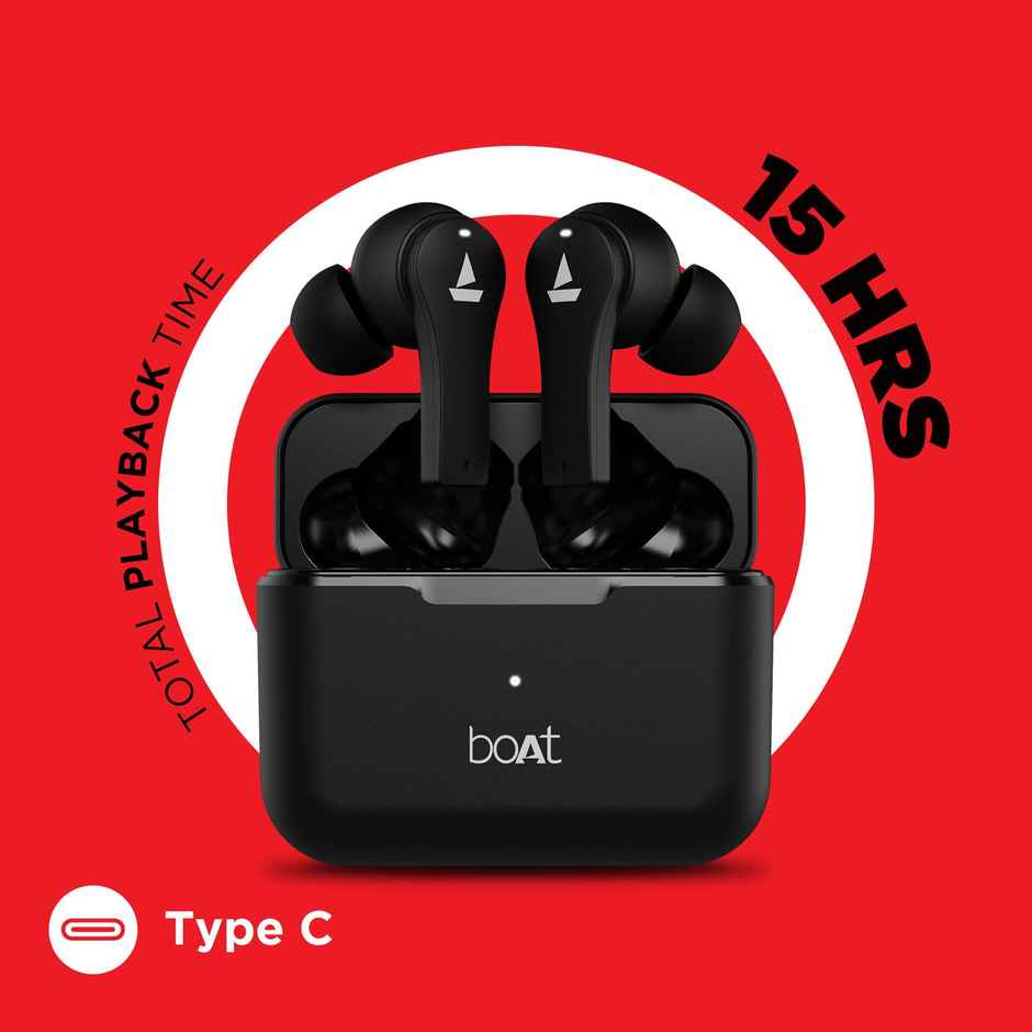 boAt Airdopes 101 in Ear TWS With 28 Hours Playback, Iwp Tech & BT v5.0 (Active Black)